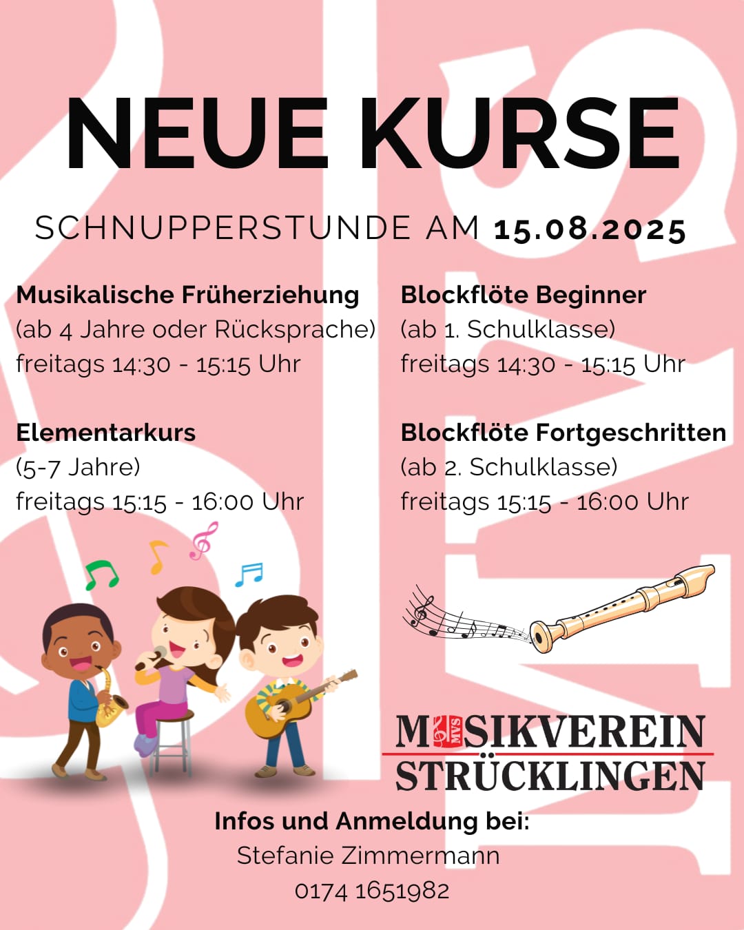 Schnupperstunden musikalische Ausbildung Musikverein Strücklingen
